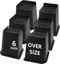 6 Pack Bed Risers 6 in Heavy Duty Black - Oversized L-Shape Supports