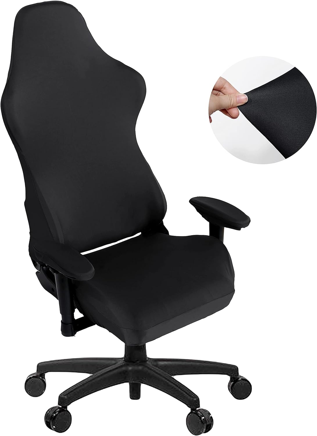 SARAFLORA Black Gaming Chair Cover - Stretch & Washable