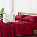 500 TC Cotton Queen Sheet Set Burgundy - Ultra Soft Cooling Sateen