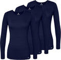 Adar Underscrubs for Women 3 Pack - Long Sleeve Comfort Tee Beautiful