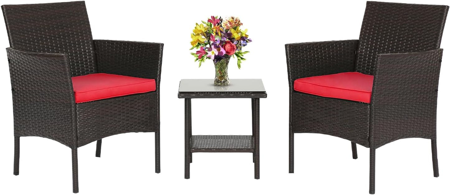 FDW 3 Piece Bistro Conversation Set for Stylish Outdoor Relaxation