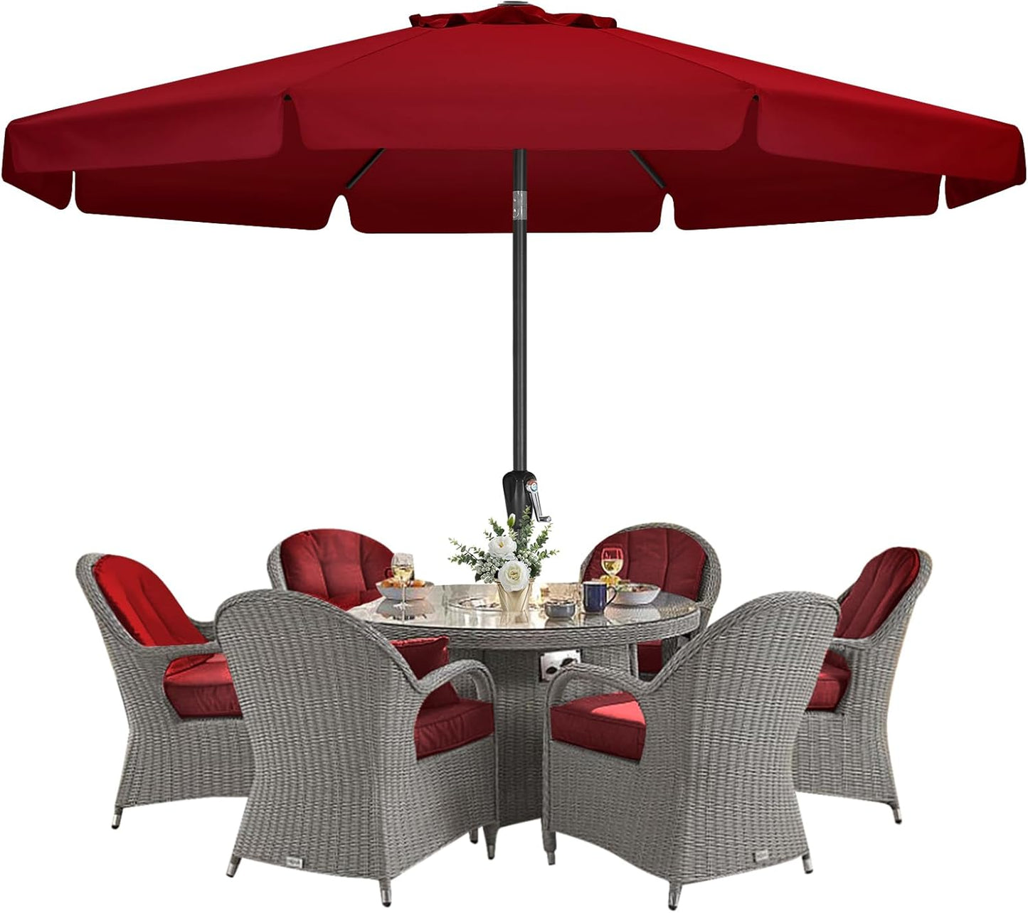 MASTERCANOPY Valance Patio Umbrella for Outdoor Table Market
