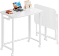 4NM 23.6in Mobile Small Rolling Computer Desk - Folding Laptop Cart
