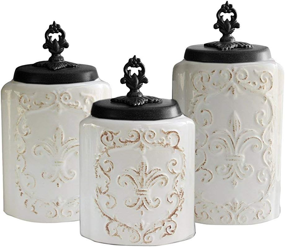 Elegant 3-Piece Ceramic Canister Set for Kitchen Storage