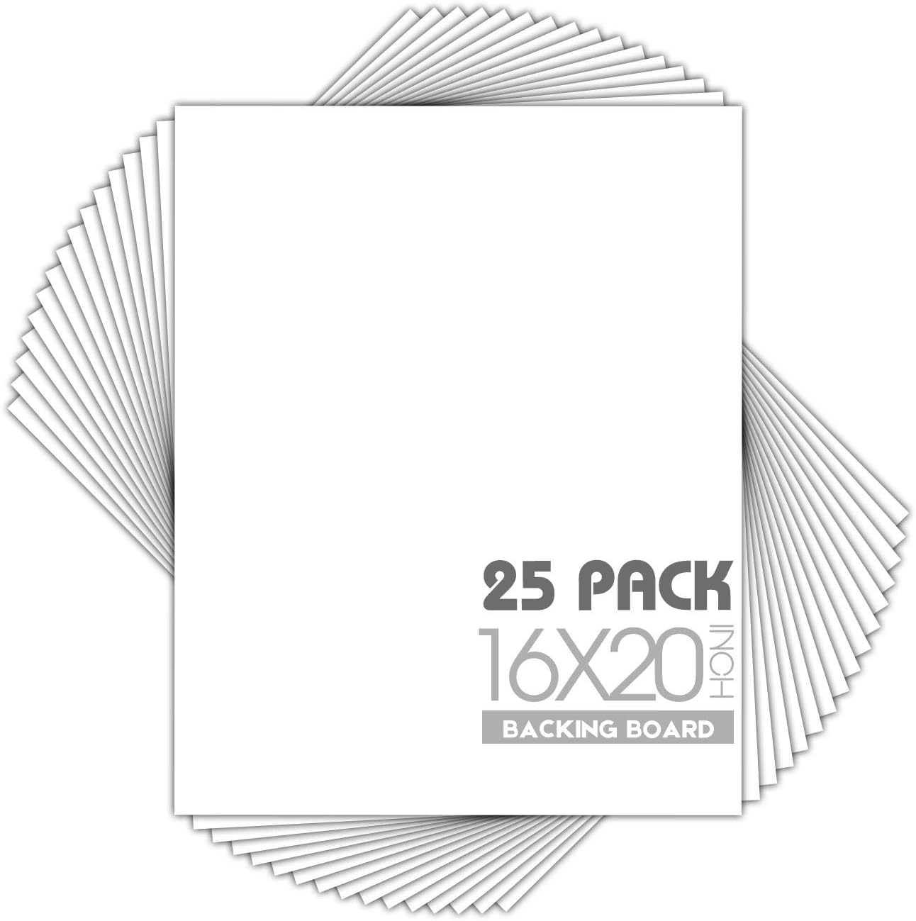 16x20 White Backing Boards for Picture Framing - Pack of 25