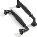 4 in Hole Center Matte Black Cabinet Pulls 10 Pack - Solid Heavy Duty