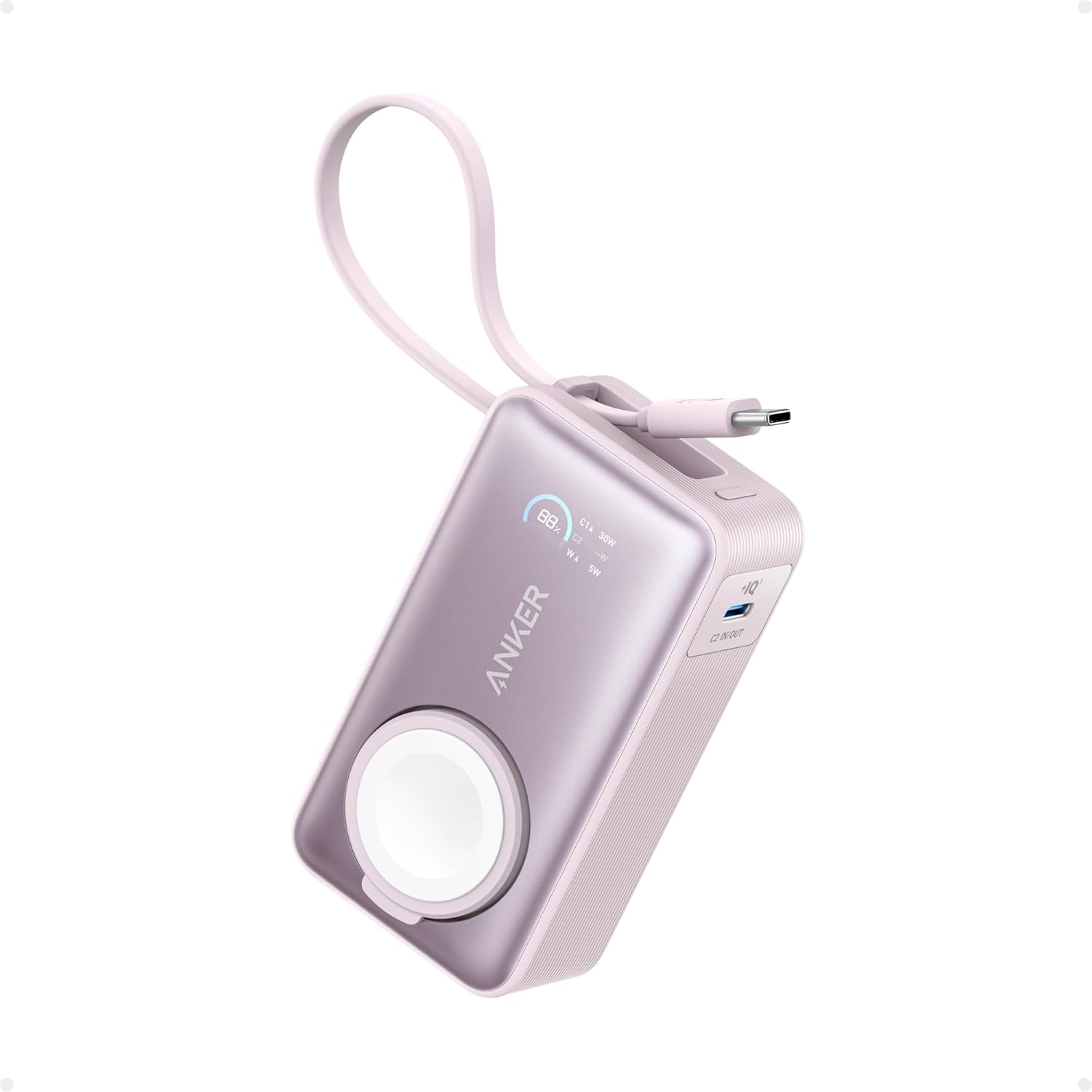 Anker MagGo Power Bank for Apple Watch - 10,000mAh Compact Battery