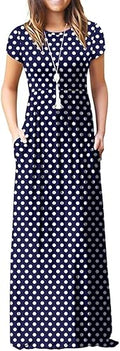 VIISHOW Women Short Sleeve Casual Maxi Dress with Pockets (Style LV5K)