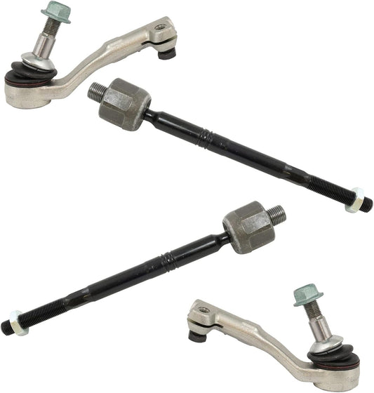 TRQ Front Inner Outer Tie Rod Rack End Set Kit for BMW RWD