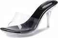 Clear Heels Stiletto Sandals for Women - Transparent Strap Elegance PU