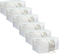 Soft Canvas Clothes Storage Bags with Clear Window - 55L 6 Pack