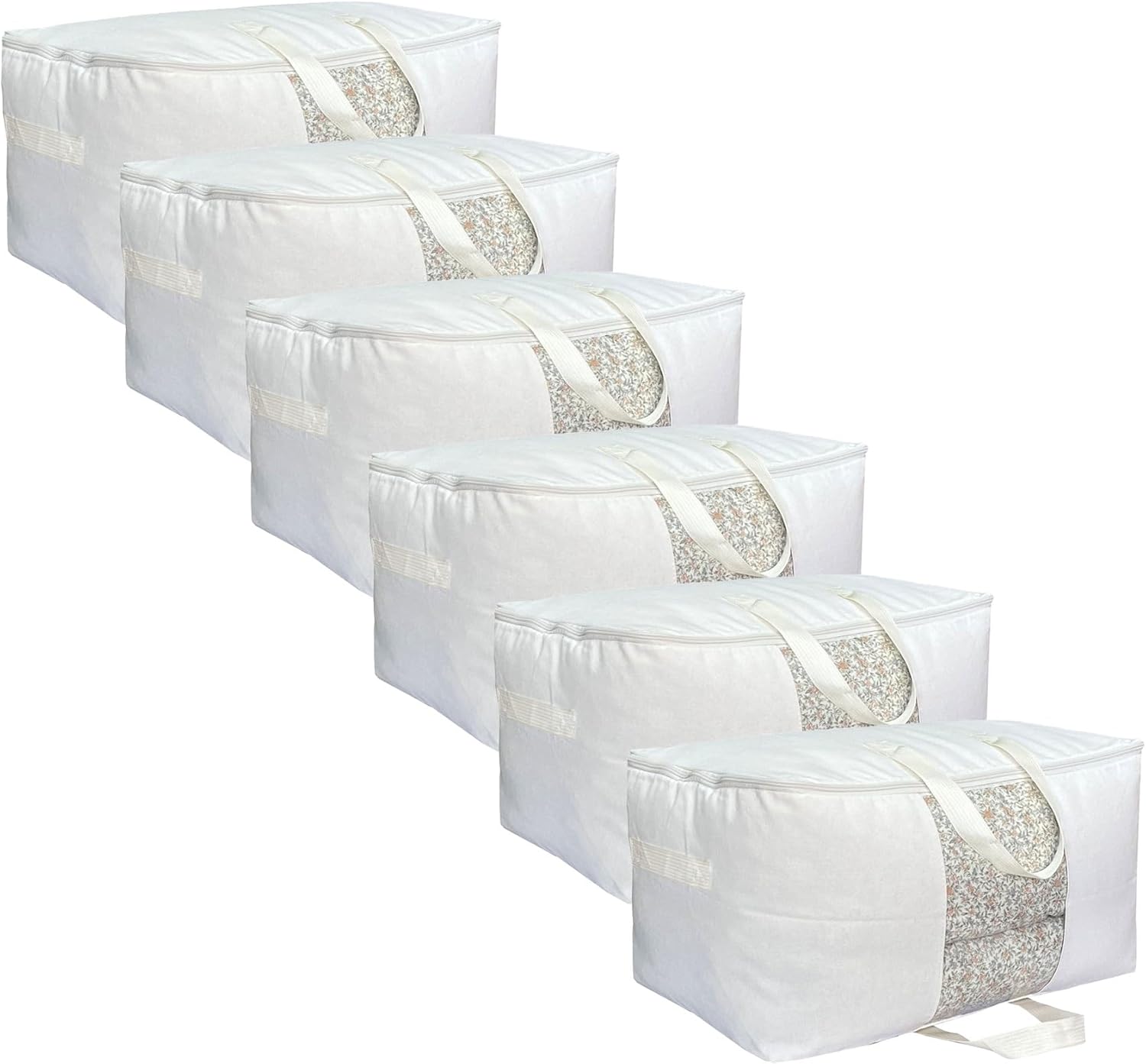 Soft Canvas Clothes Storage Bags with Clear Window and Handles