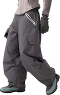 Women Men Baggy Ski Pants - Insulated Waterproof Snowboard Pants