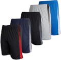 Men's Mesh Athletic Performance Gym Shorts with Pockets - 5 Pack