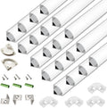 V Shape LED Strip Aluminum Channel 1m Pack - Curved Diffuser System