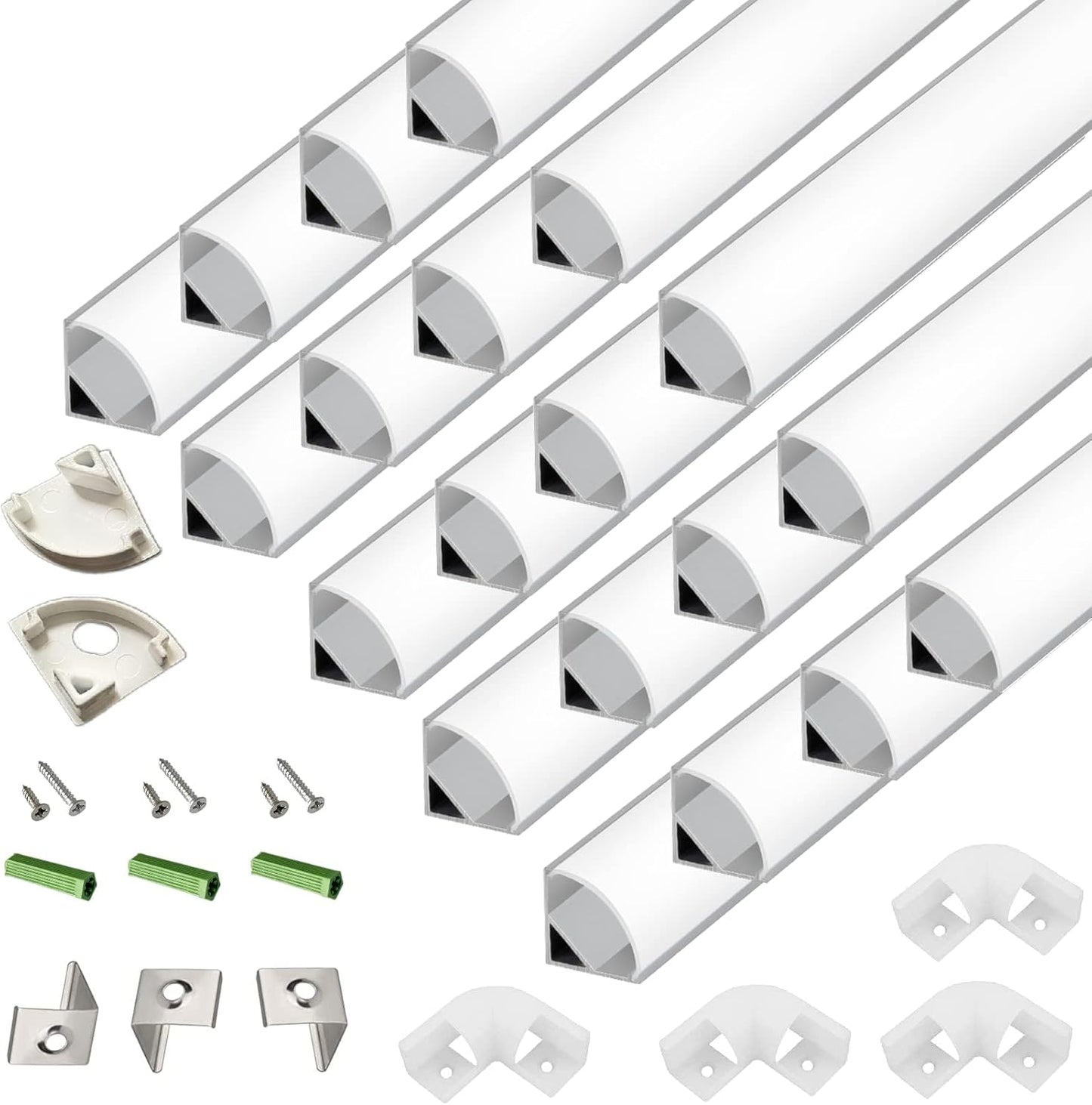 20-Pack 3.3FT V Shape LED Strip Aluminum Channel Diffuser System