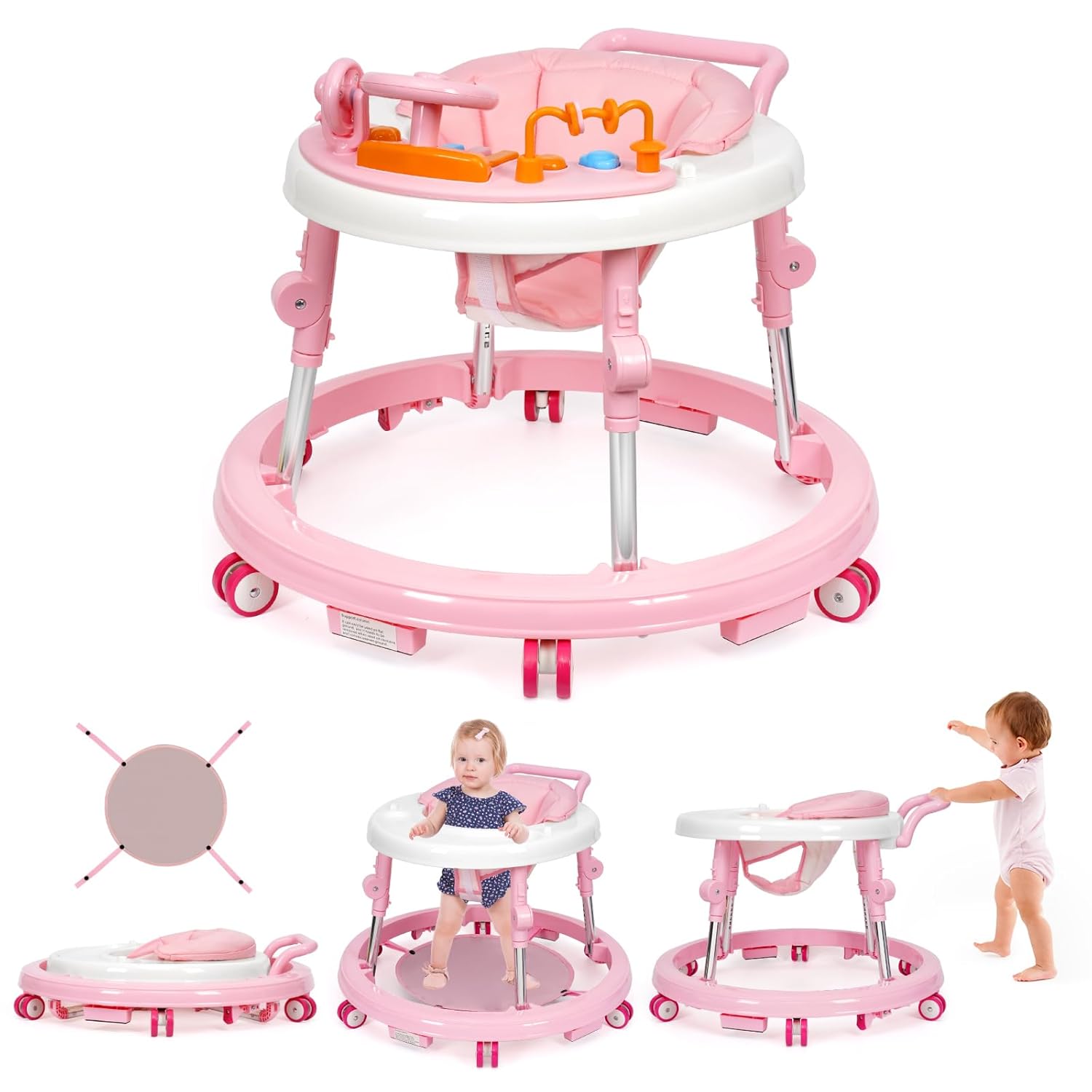 Music and Lights Baby Walker with 9 Adjustable Heights for Fun