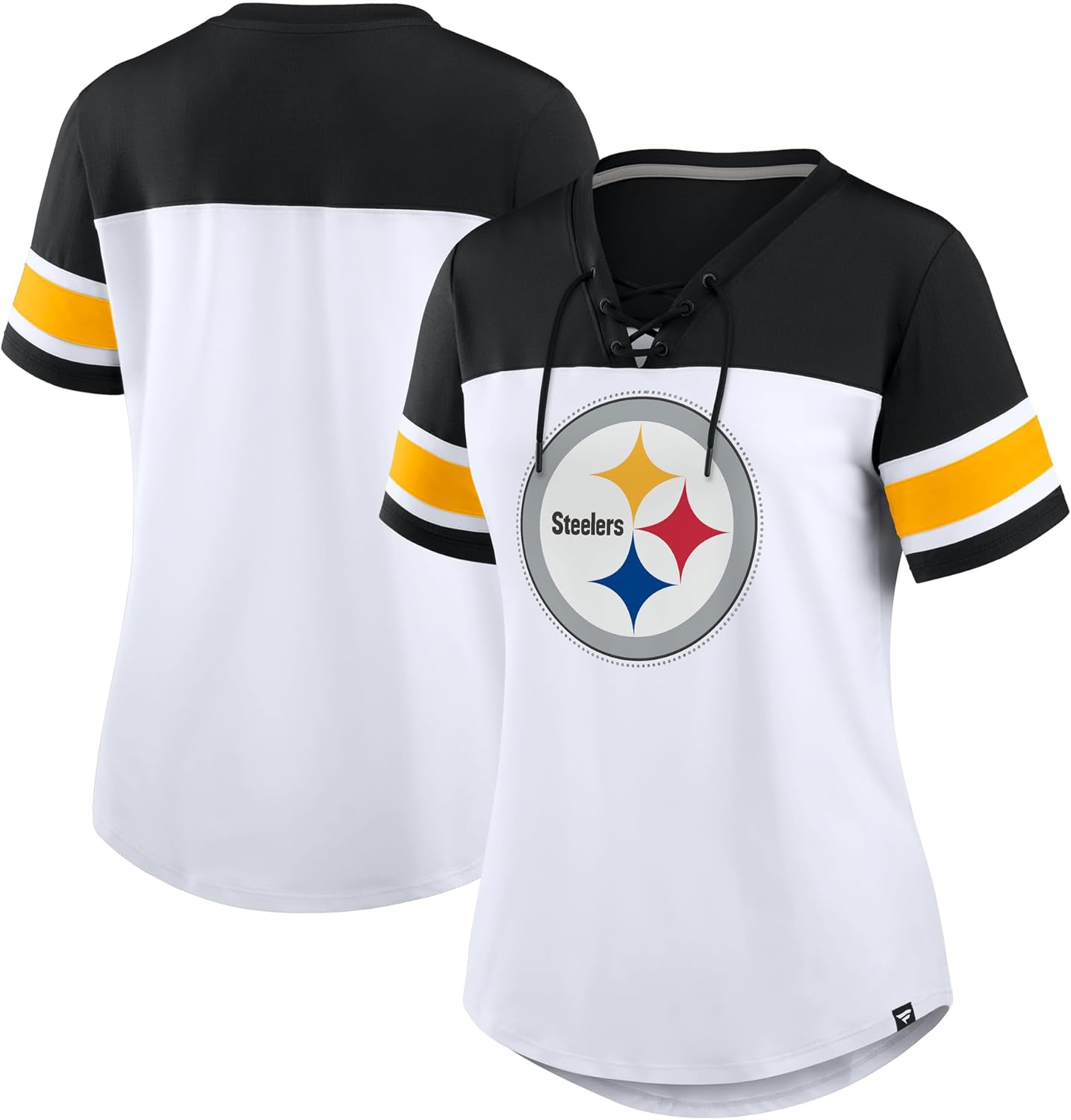 Fanatics Women's NFL Athena Rhinestone Lace-Up V-Neck T-Shirt Review