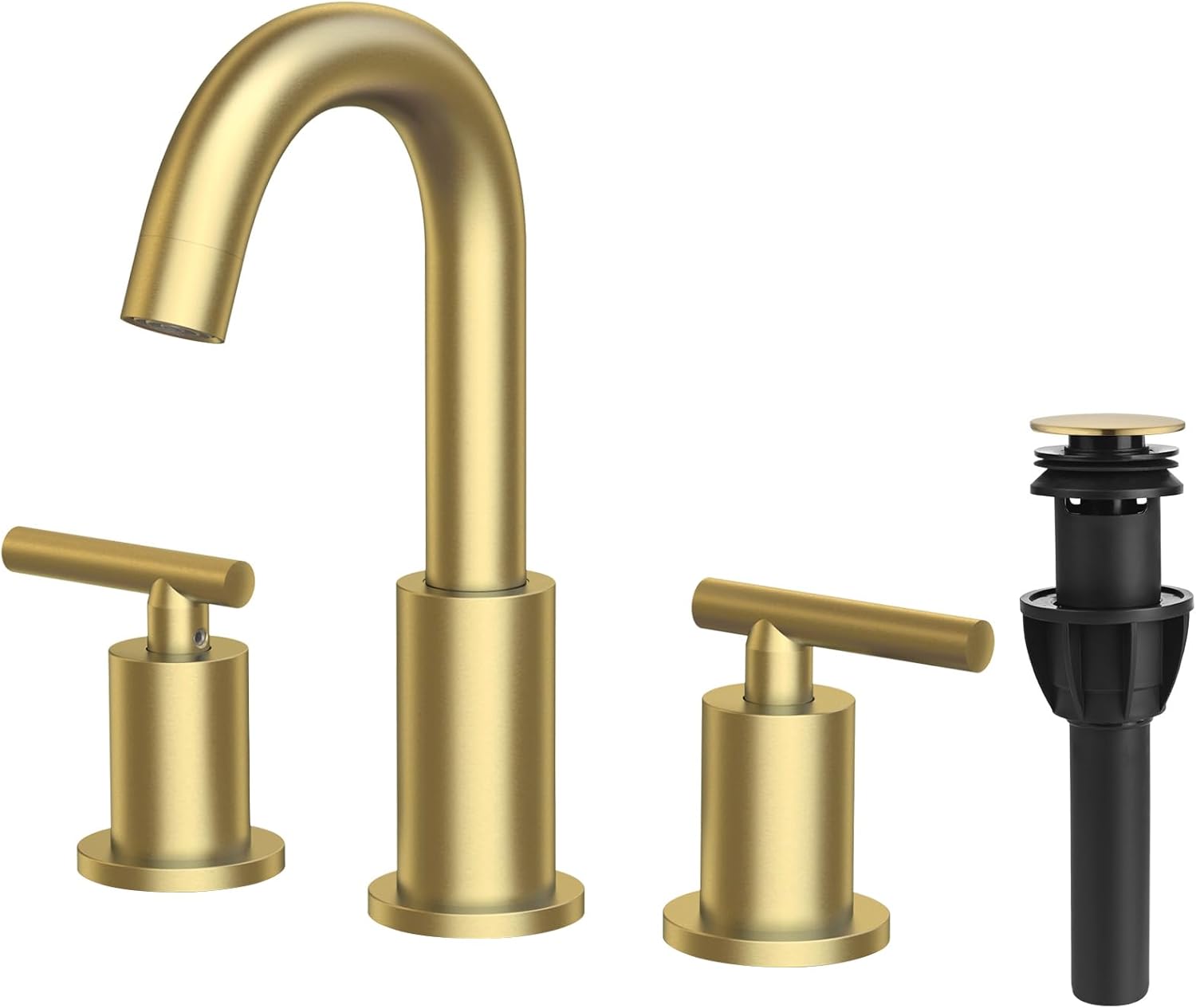8-Inch Widespread Brushed Gold Bathroom Faucet for Elegant Sinks