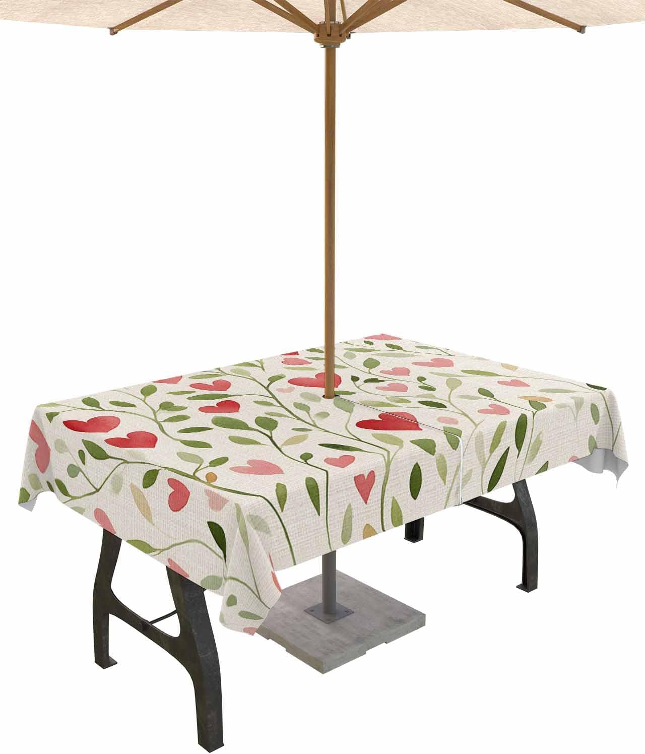 Waterproof Love Heart Tablecloth - 52x70 Inch