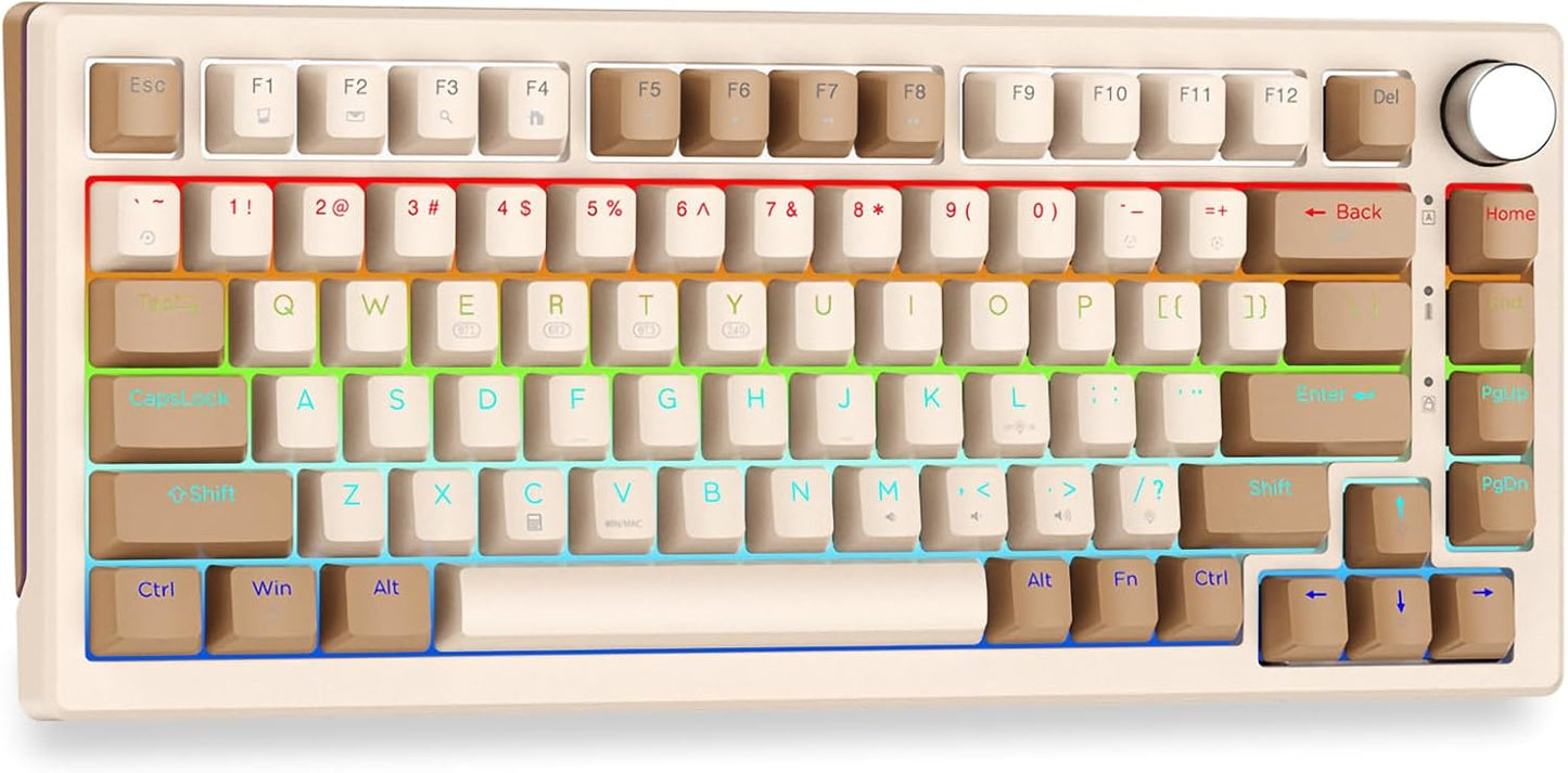 HUO JI 75% Wireless Mechanical Keyboard with Blue Switches