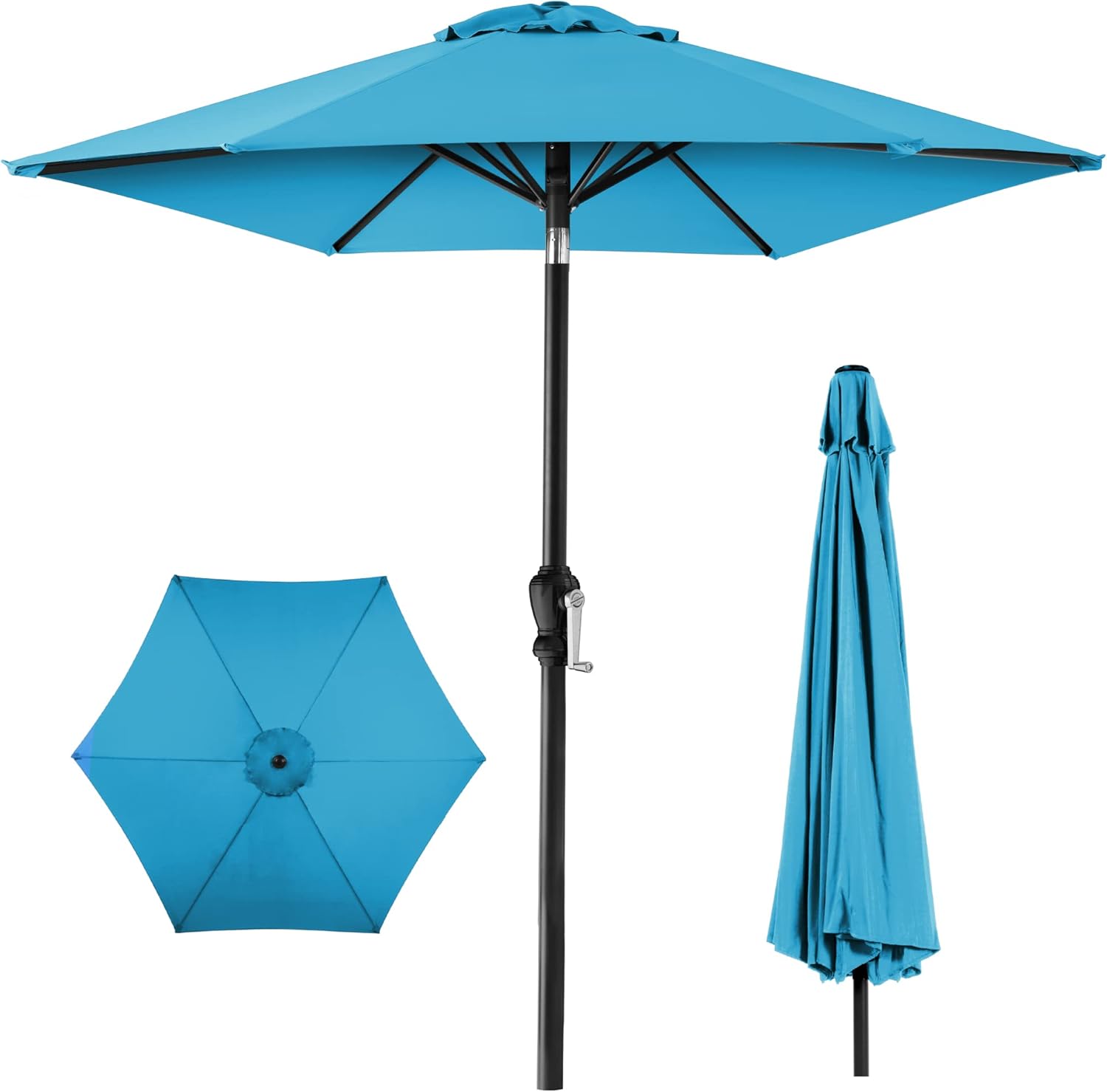 10ft Outdoor Steel Polyester Market Patio Umbrella for Sunshade