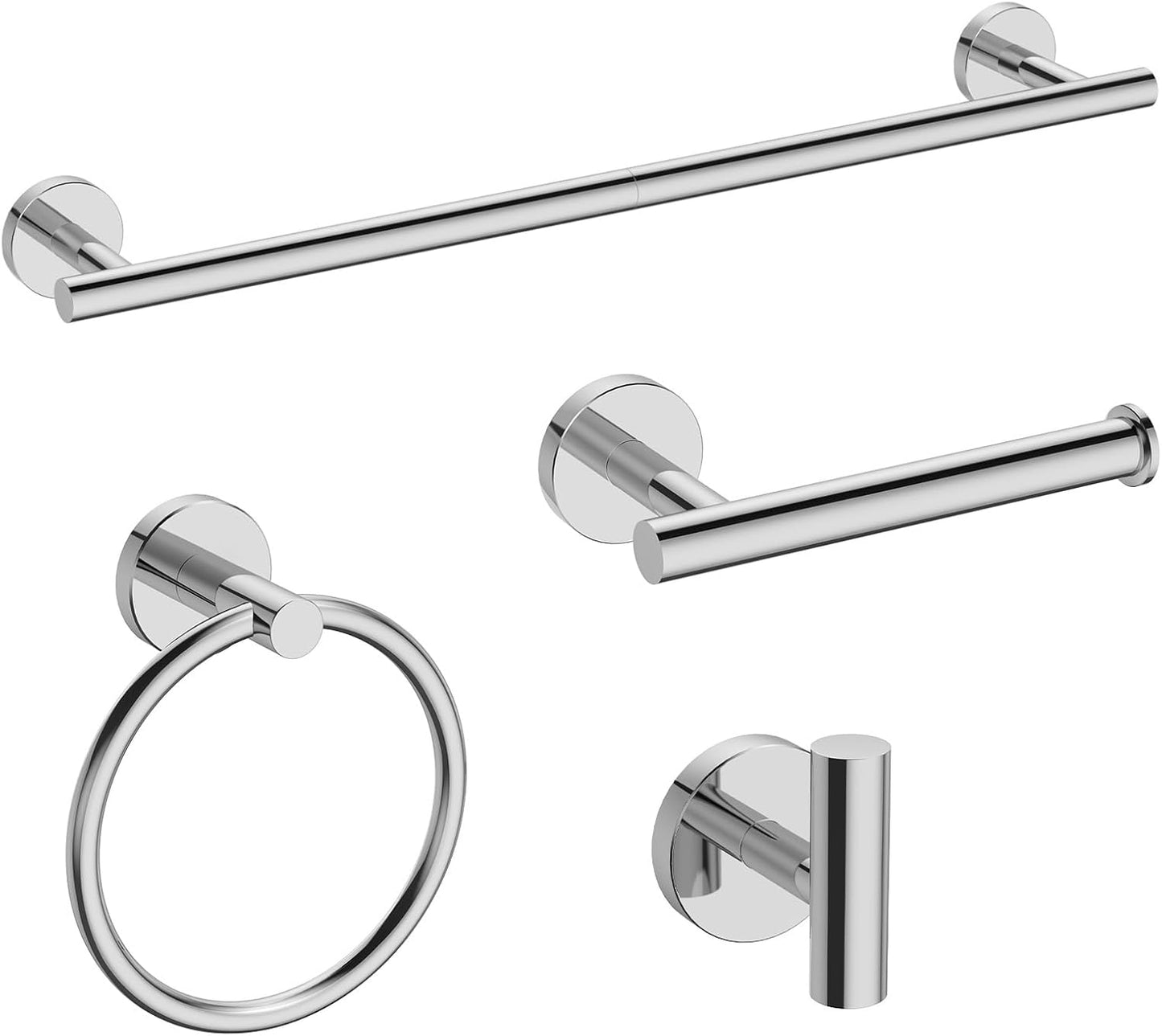 USHOWER Polished Chrome Bathroom Accessories Set for Modern Spaces