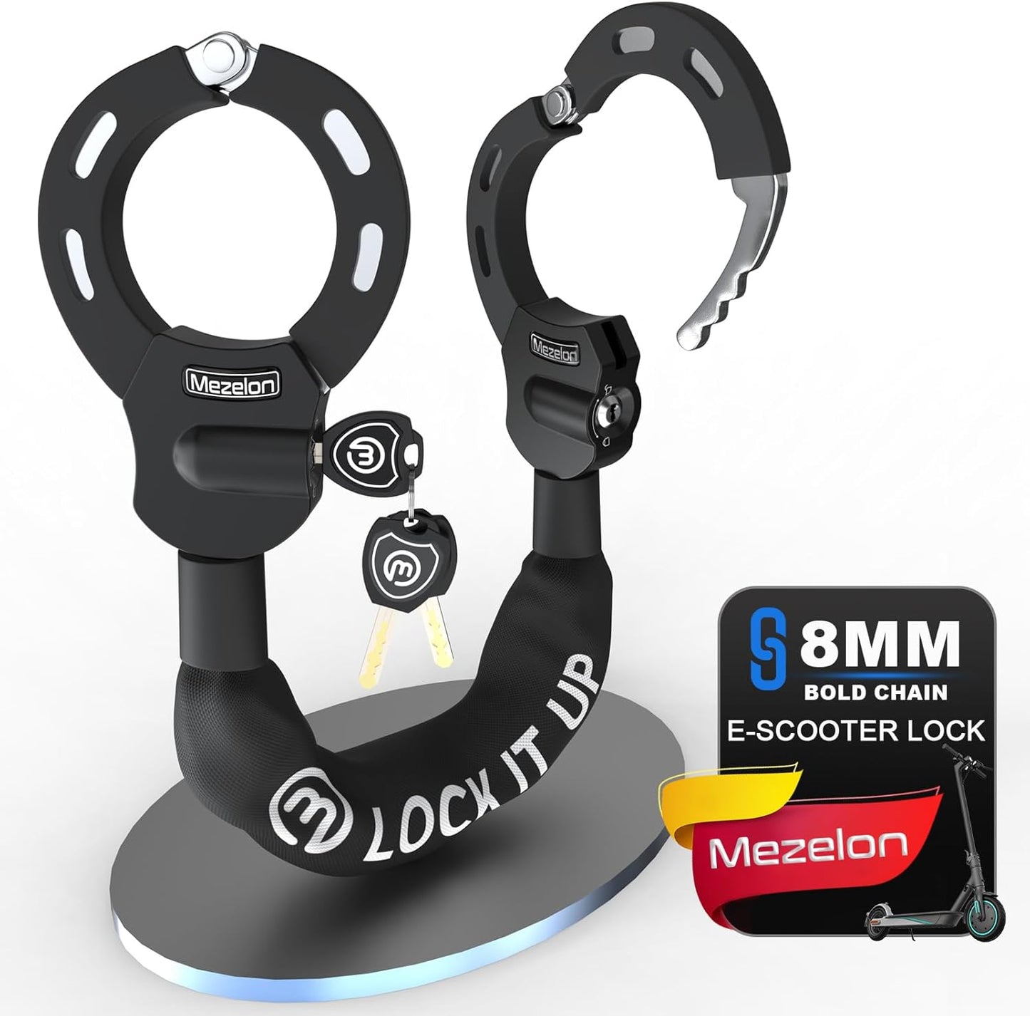 Electric Scooter Lock with 8mm Chain for Heavy Duty Security