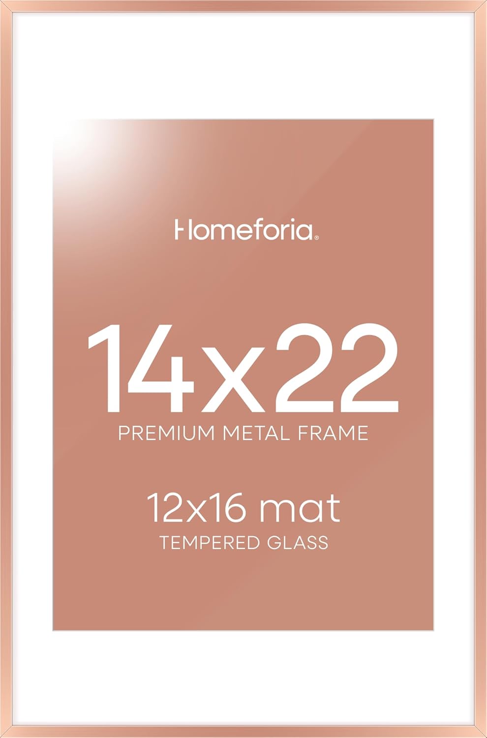 Homeforia 14x22 Picture Frame in Rose Gold for Elegant Display
