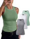 CHICME 3 Piece Womens Tank Tops Slim Ribbed Cami - Comfortable Fit