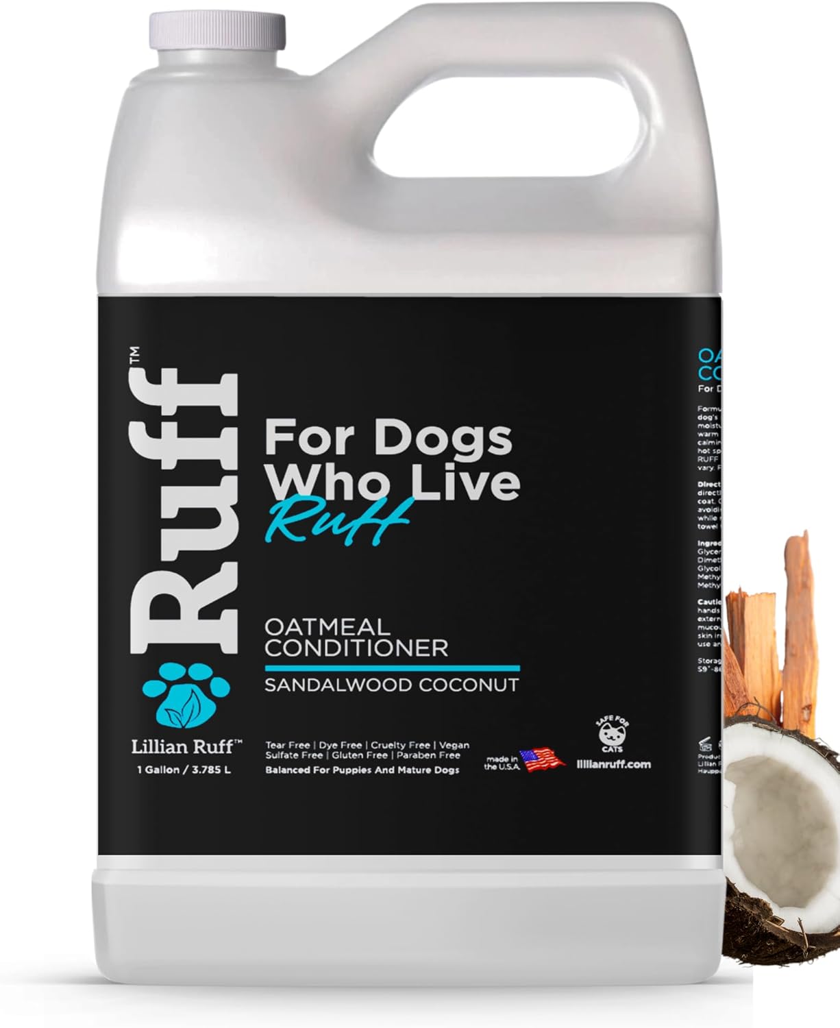 Ruff Sandalwood Coconut Oatmeal Conditioner for Dogs - 1 Gallon