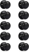 Matte Black Dummy Door Knobs 10 Pack - Modern Round Closet Pulls