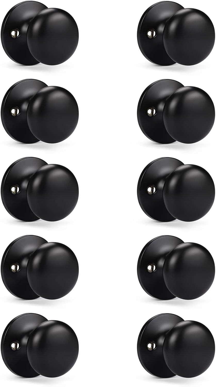 KNOBWELL Matte Black Dummy Door Knobs for Modern Interiors