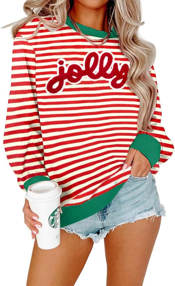 ASTANFY Christmas Sequins Sweatshirts for Women - Jolly Style