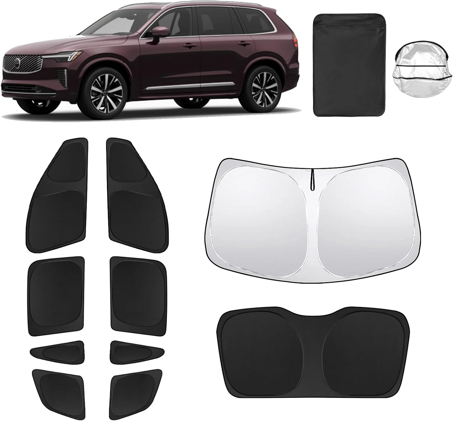 10pcs Car Window Shades for Volvo XC90 2016-2025 Accessories