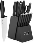 Kuisine Kitchen Chef Knife Block Set, 15pcs - Sharp High Carbon Set