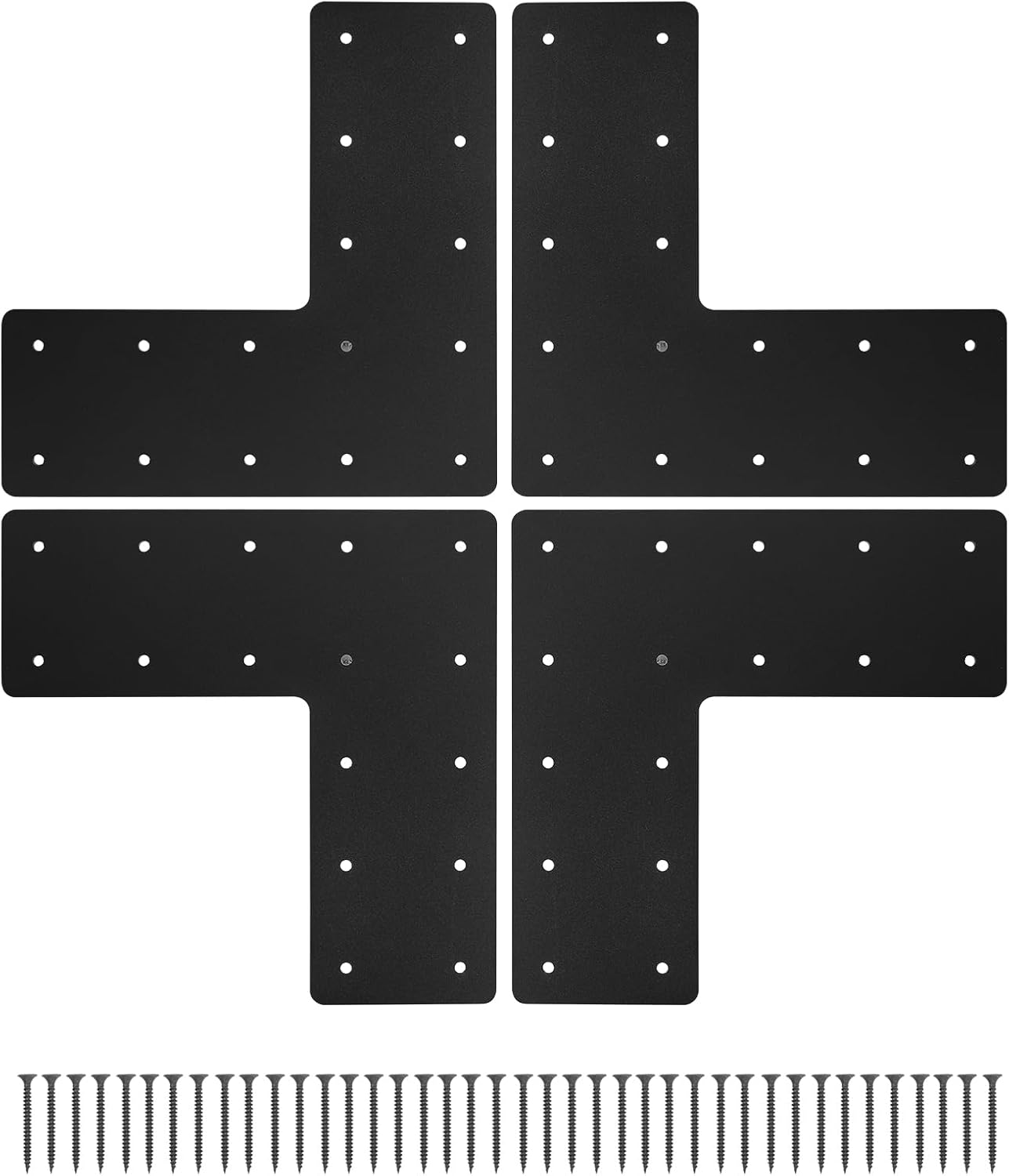 L Post Bracket 4PCS Heavy Duty Mending Plate for Wood Support