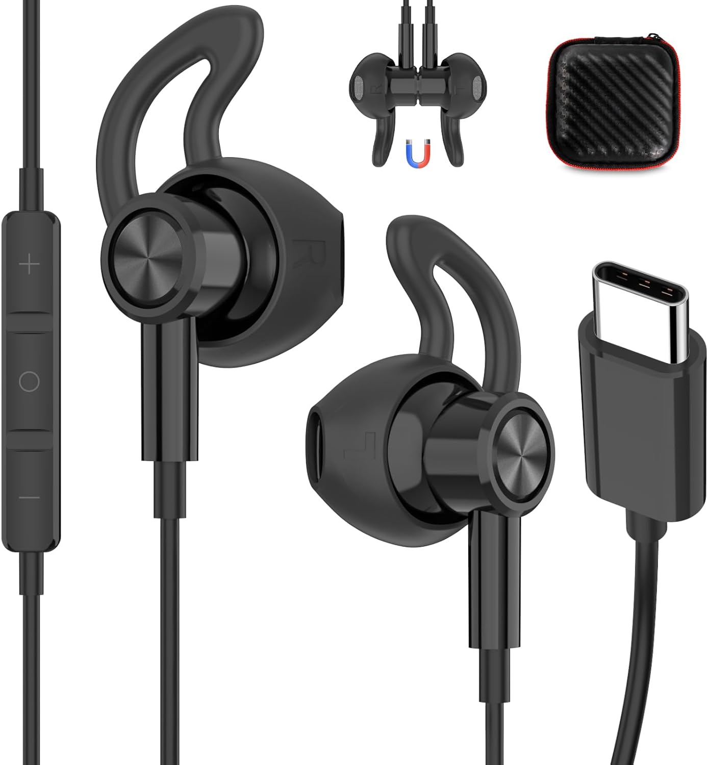 iMangoo iPhone 15 Headphones with Anti-Fall Tips