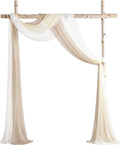 Chiffon Wedding Arch Drapes Pack of 3 Nude Cream White - 20ft