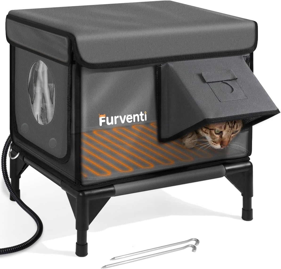 Outdoor Heated Cat House for Winter - Insulated & Weatherproof