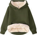 Flygo Sherpa Lined Hoodie Kids Warm Winter Pullover - Cozy Insulation