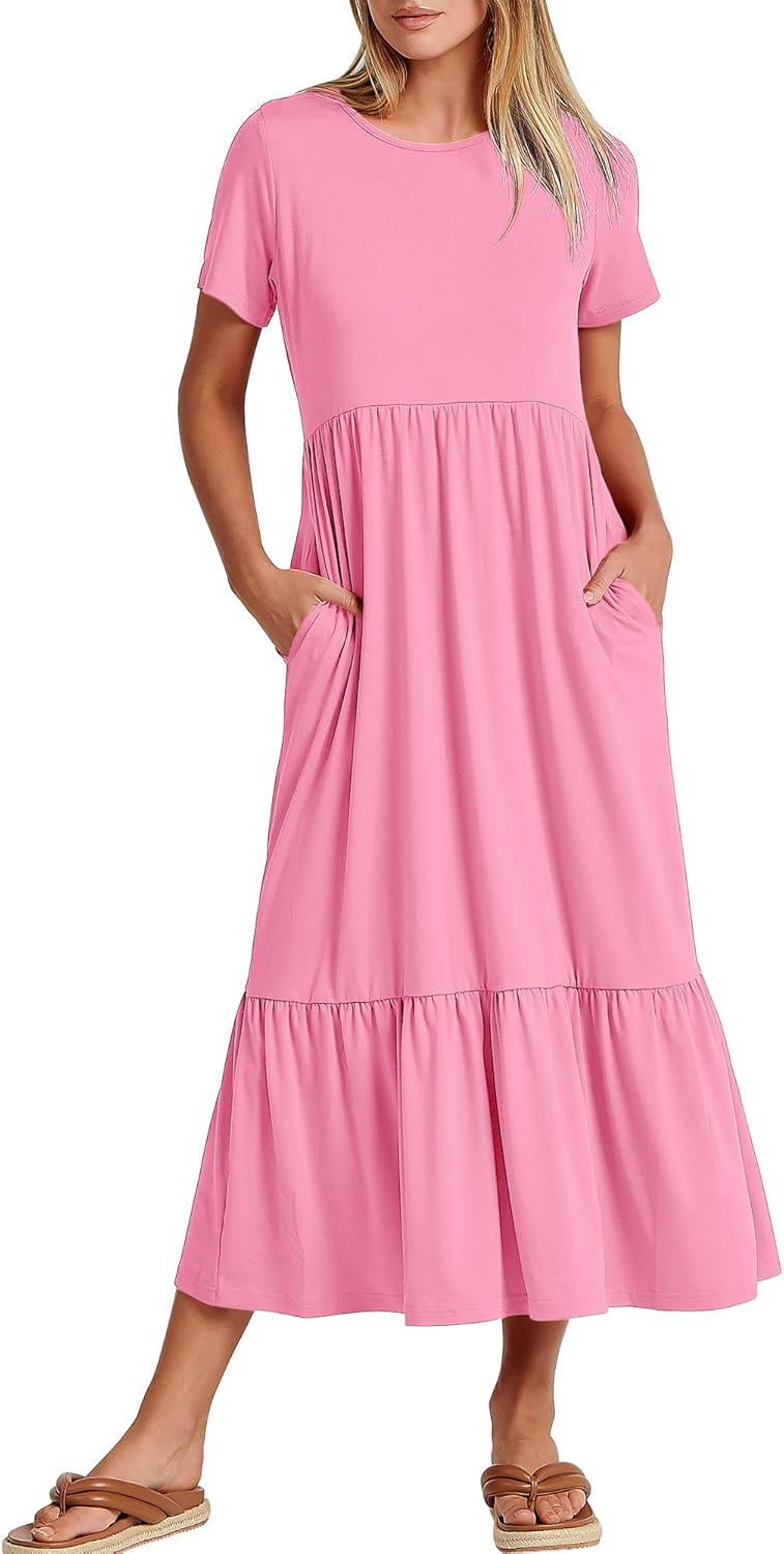 ANRABESS Womens Casual Maxi Dress for Summer Beach Travel
