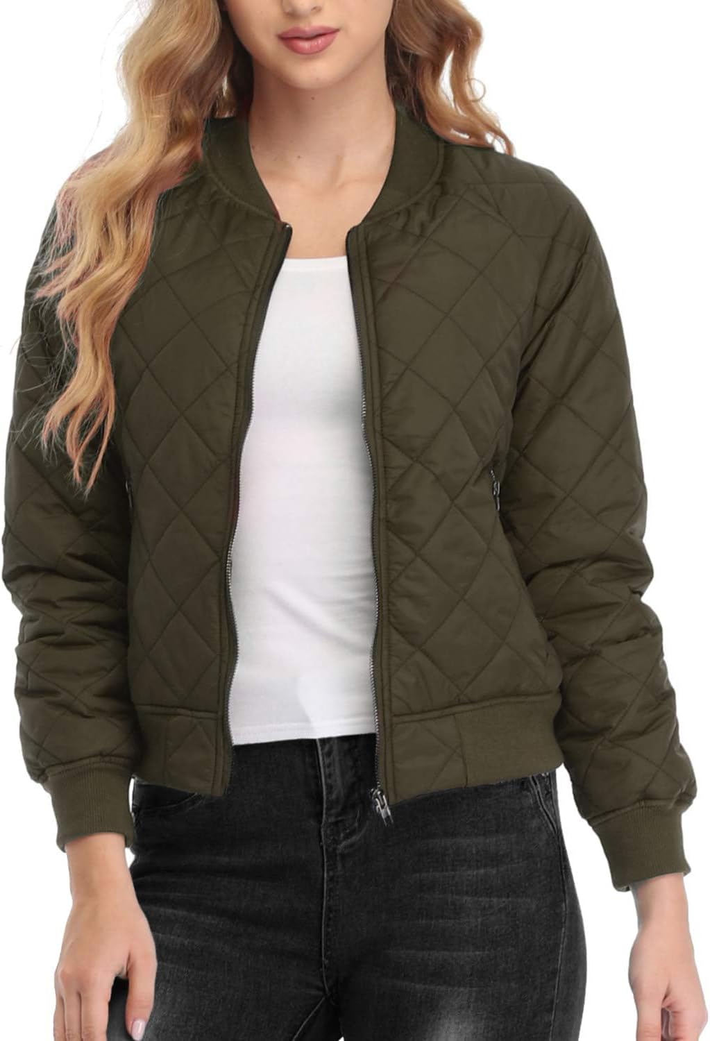 andy & natalie Women's Bomber Jacket for Casual Winter Style