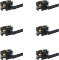 Contemporary Stamford Door Lever Privacy - Matte Black 6-Pack