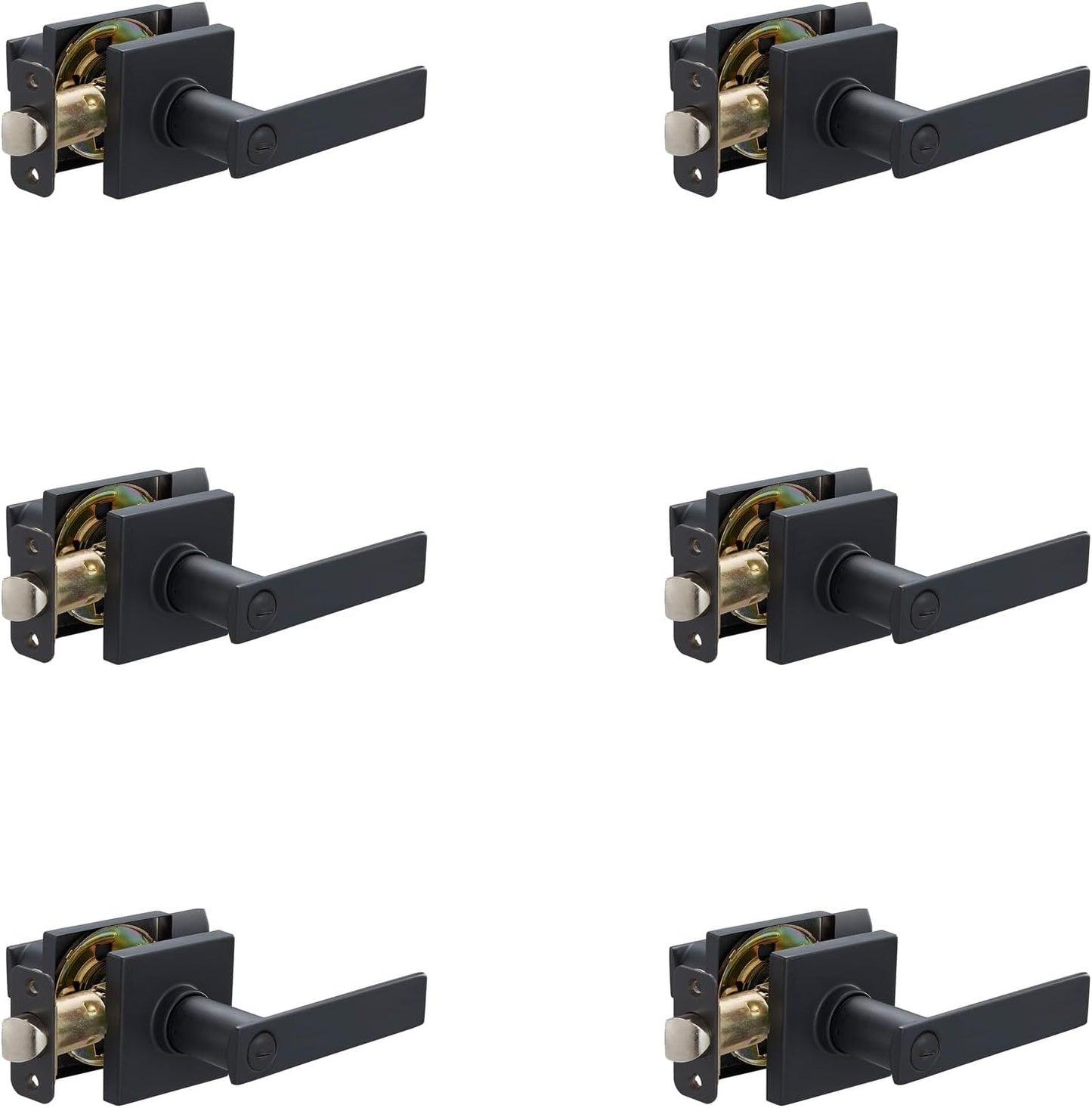Contemporary Stamford Door Lever Privacy Matte Black 6-Pack Review