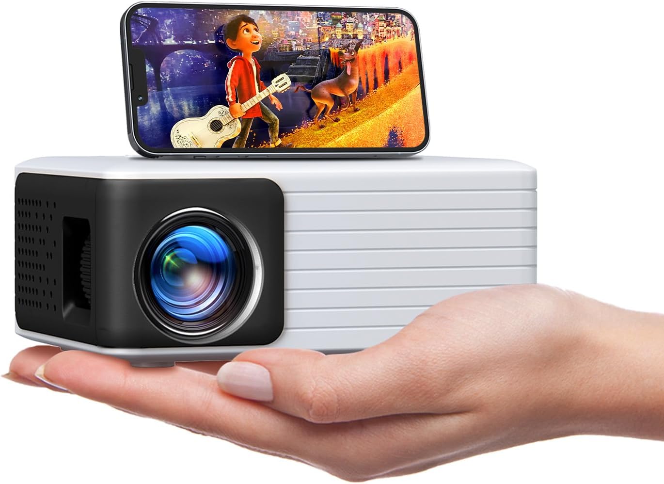 YOTON Mini Projector: WiFi Bluetooth, 720P iPhone Video for Home Theater