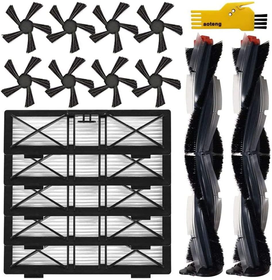 Robot Vacuum Parts Kit 15-Pc Set: Brushes & Filters