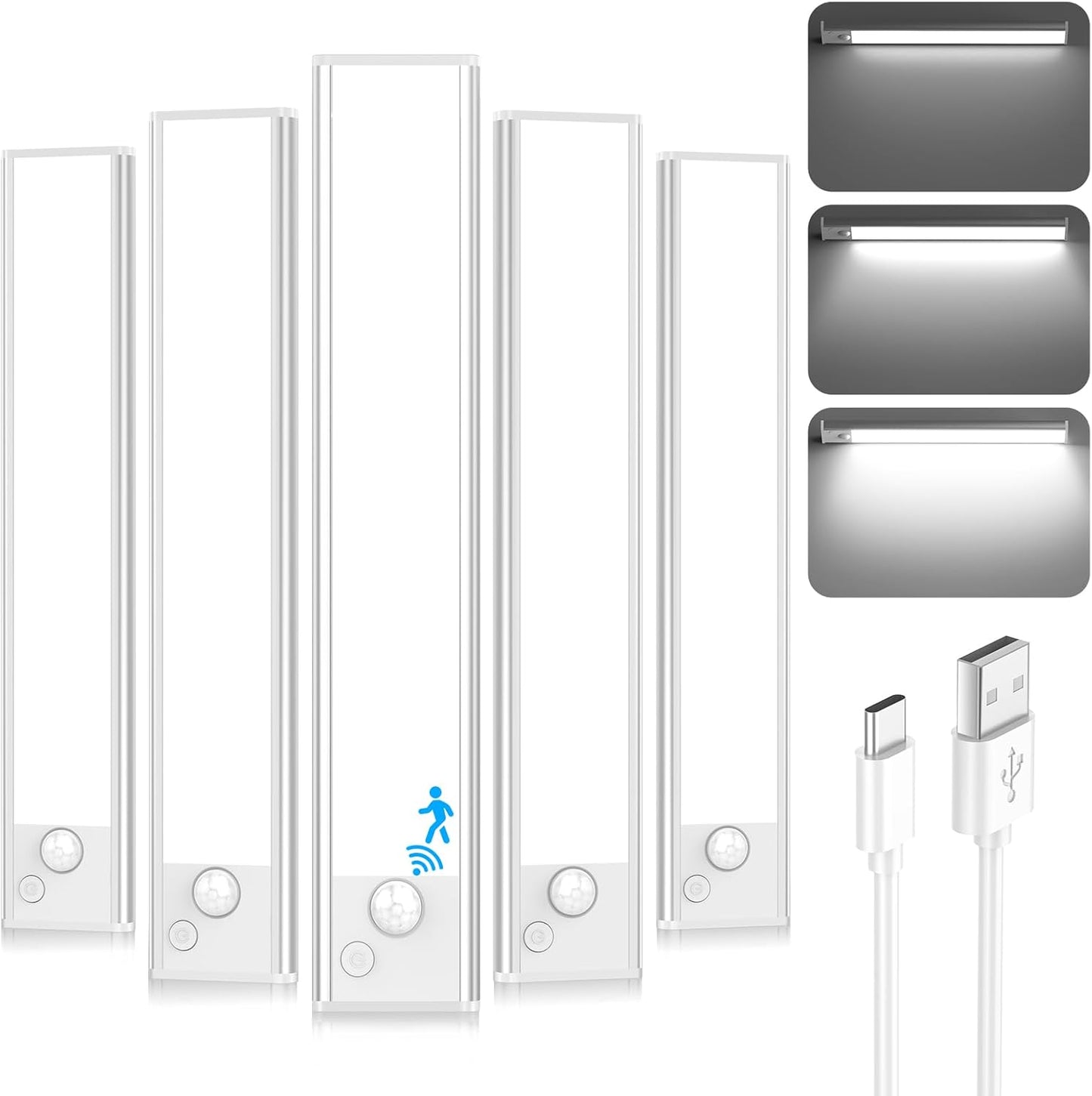 LED Rechargeable Under Cabinet Lights with Motion Sensor Features