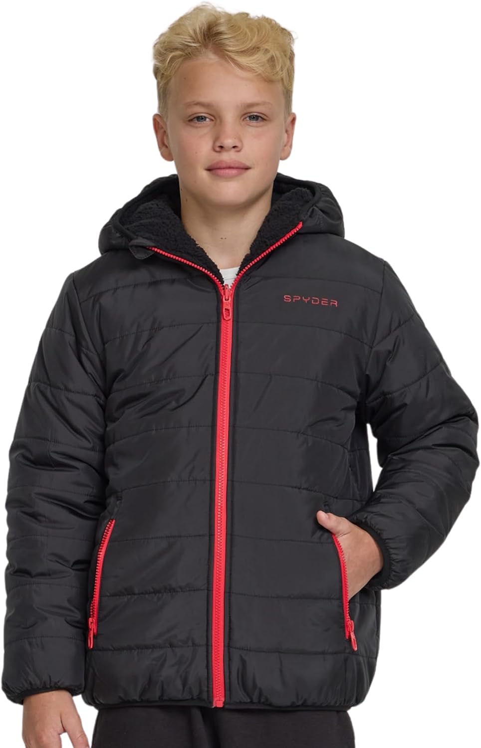 Spyder Reversible Boys Puffer Jacket for Winter Adventures