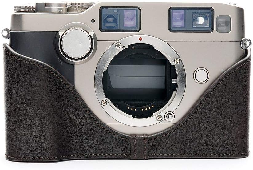 Handmade Genuine Leather Half Camera Case for Contax G2 Coffee